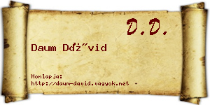 Daum Dávid névjegykártya